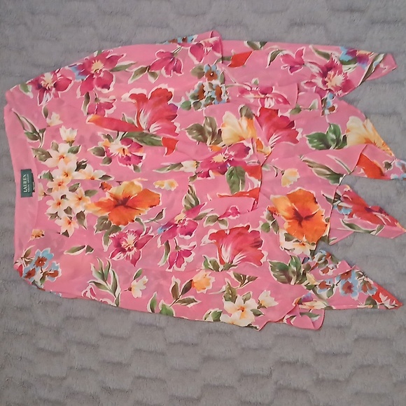 Ralph Lauren Dresses & Skirts - EUC Floral Ralph Lauren Multi-Layered Asymmetrical Skirt In Pink - Size 8